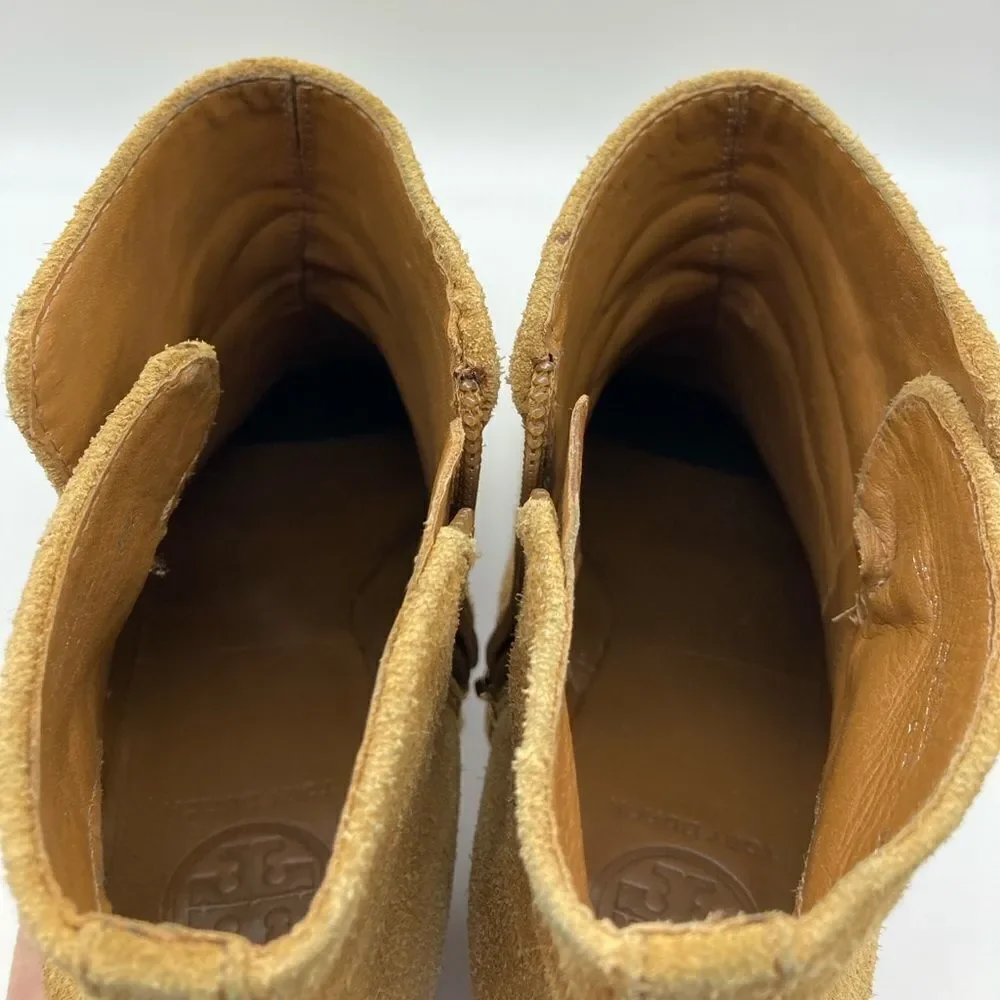 Tory Burch Sabe Caramel Suede Women’s Boots 10M